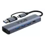 INCA Hub IUTP-5T USB-C/A to 3x USB-A 3.0 / RJ45 5 Gbit/s Grey