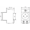 Noark Ex9DS-F 106194 Moodulpistikupesa, DIN-liist TH-35, 2,5M, Schuko (tüüp F), 16A, 250V, valge/hall