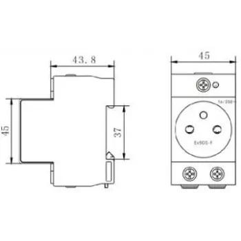 Noark Ex9DS-F 106194 Moodulpistikupesa, DIN-liist TH-35, 2,5M, Schuko (tüüp F), 16A, 250V, valge/hall