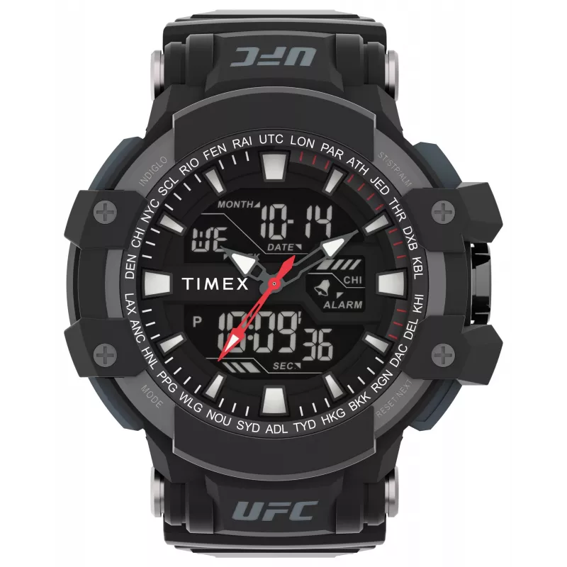 TIMEX meeste digitaalkell TW5M51800 53mm vaigukorpus must vaigurihm hall sihverplaat INDIGLO öövalgusti 100m veekindlus