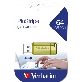 Verbatim Store n Go Pinstripe USB 2.0 Eucalyptus Green 64GB USB Flash Drive