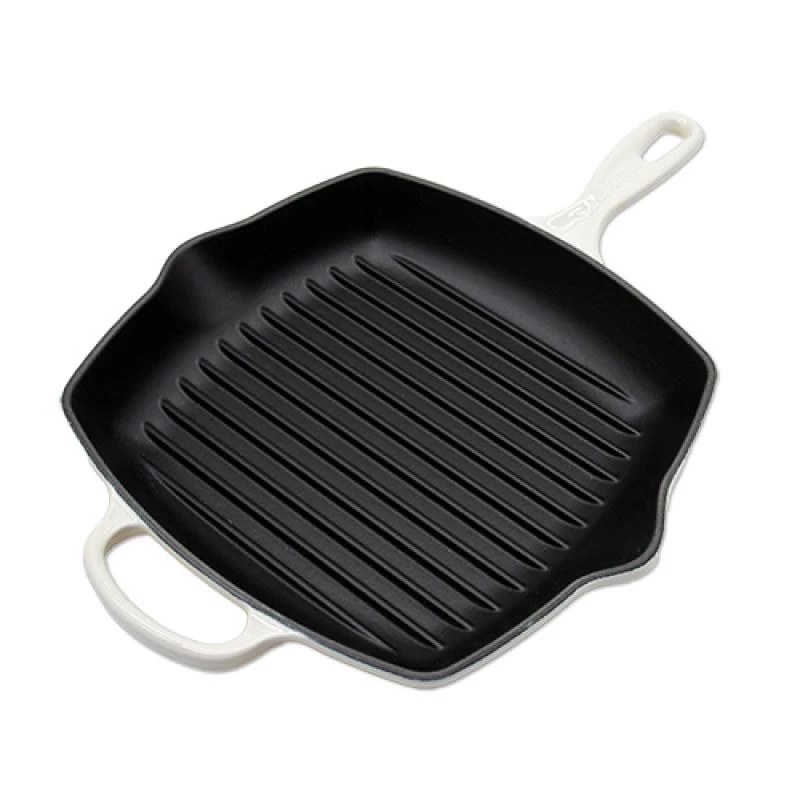 Le Creuset Signature Square Grill Pan 26cm Meringue