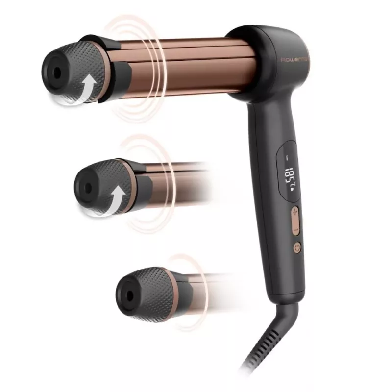 Rowenta CF4620E0 Twist Curl Lokitang - Keraamiline, Ioonkonditsioneer, 27/32/38mm, LCD-ekraan, 86W, Must/Vask
