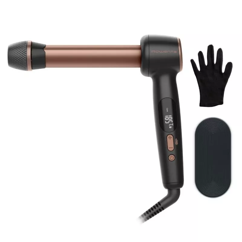 Rowenta CF4620E0 Twist Curl Lokitang - Keraamiline, Ioonkonditsioneer, 27/32/38mm, LCD-ekraan, 86W, Must/Vask