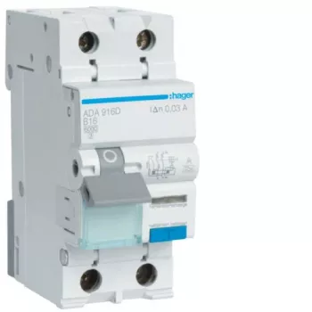 HAGER RCBO 1P+N 6kA B 16A/30mA Type A ADA916D