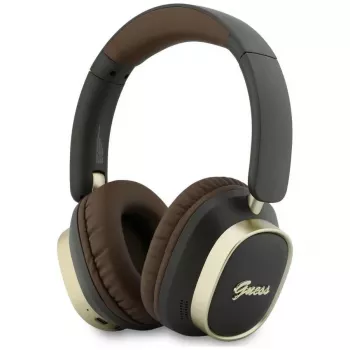 Guess Bluetooth Over-Ear Headphones ENC Rectangle Metal Script Brown