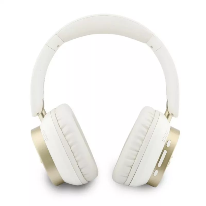 Guess Bluetooth ENC Rectangle Metal Script Over-Ear Headphones White