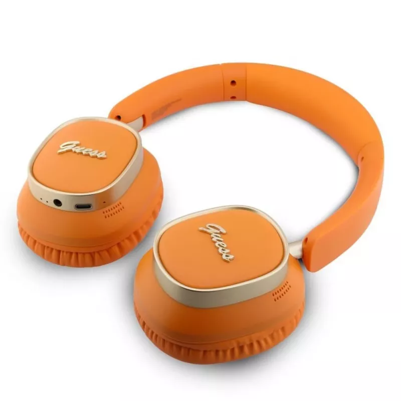 Guess Bluetooth On-Ear kõrvaklapid Rectangle Metal Script Orange