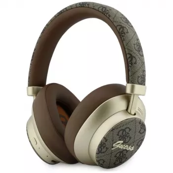 Guess GUE005457 Over-Ear Bluetooth kõrvaklapid ENC-ga, pruun, kuldse kirjaga metallist disain