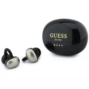 Guess Open-Wearable Stereo Bluetooth Kõrvaklapid Metallic Viimistlusega Elektrolüüsitud Osad Klassikaline Logo Must