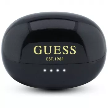 Guess Open-Wearable Stereo Bluetooth Kõrvaklapid Metallic Viimistlusega Elektrolüüsitud Osad Klassikaline Logo Must