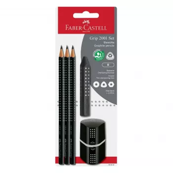 Faber-Castell Grip 2001 Grafiitpliiatsikomplekt B Must 1 komplekt