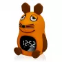 DieMaus Äratuskell Lastele Öövalgusega - Analoogkvarts, Soe Valge Öövalgus, Mitmevärviline (Sinine/Oranž)