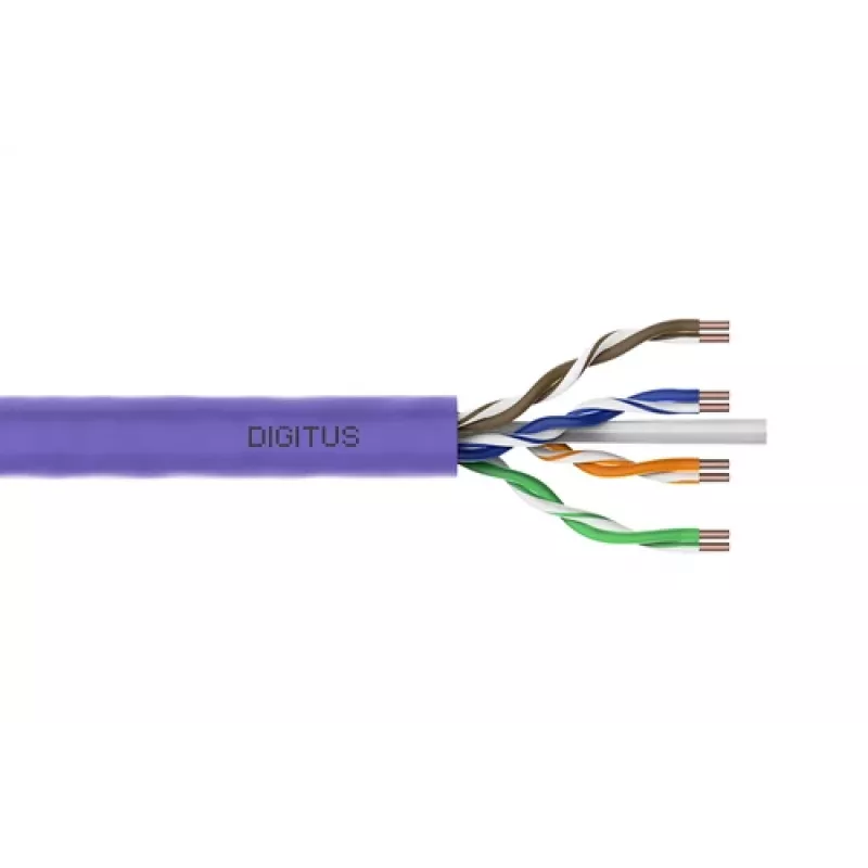DIGITUS Cat.6 U/UTP B2ca paigalduskaabel, AWG23/1, LSOH, 500m, lilla, rull