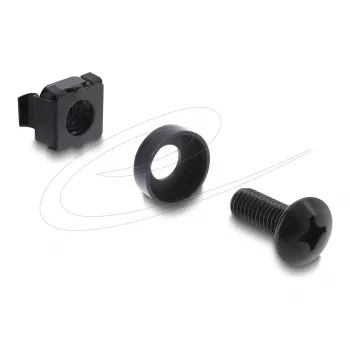 DELOCK Rack Mounting Set 10 inch ja 19 inch jaoks, 100 tk, must