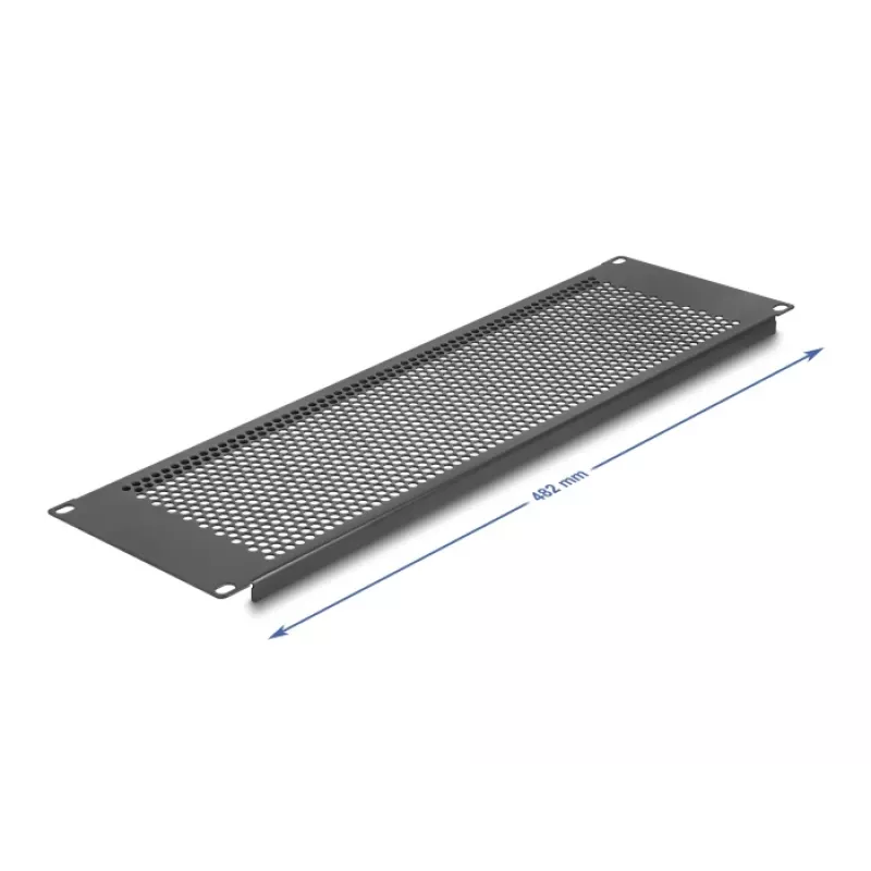 DELOCK 19 inch Pimepaneel ümarate aukudega 3U Must