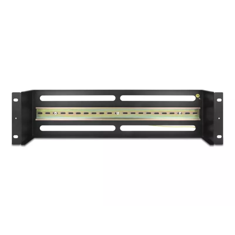 DELOCK 19 inch jaotuspaneel kaitselülititele koos kaanega ja DIN-siini ning 2 kaablikinnitusrööpaga, 3U, must teras