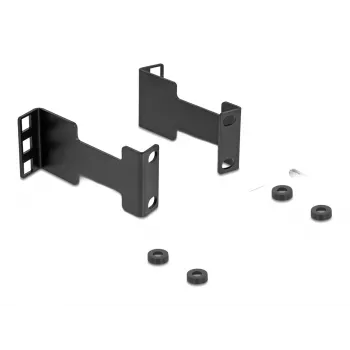 Delock Server Rack Depth Extension Adapter Mounting Kit for Extending Mounting Depth up to 10 cm 1U Black