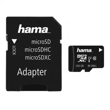 Hama microSDXC 256GB UHS Speed Class 3 UHS-I 100MB/s koos SD-adapteriga