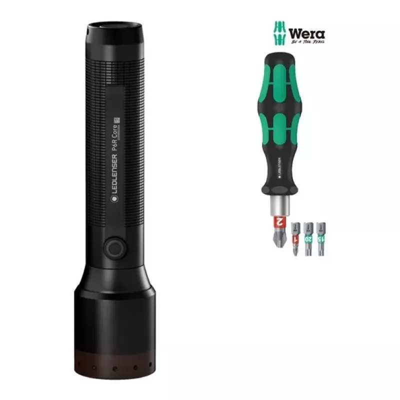 Ledlenser P6R Core Flashlight + WERA Set