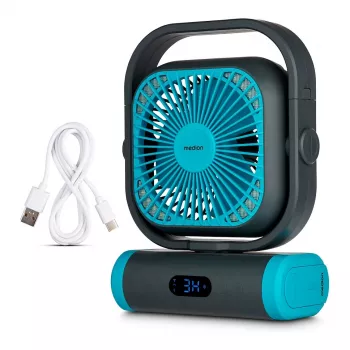 MEDION LIFE Camping Fan E10 TF (MD 12065) Grey/Blue