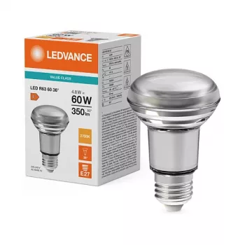 OSRAM LED STAR R63 Reflektorlamp 4.8W 827 E27 350lm 2700K Soe Valge
