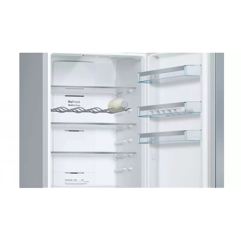 Bosch KGN397LEQ Vabaltseisev Külmik-Sügavkülmik NoFrost, VitaFresh, 363L, Inox-look, Energiaklass E