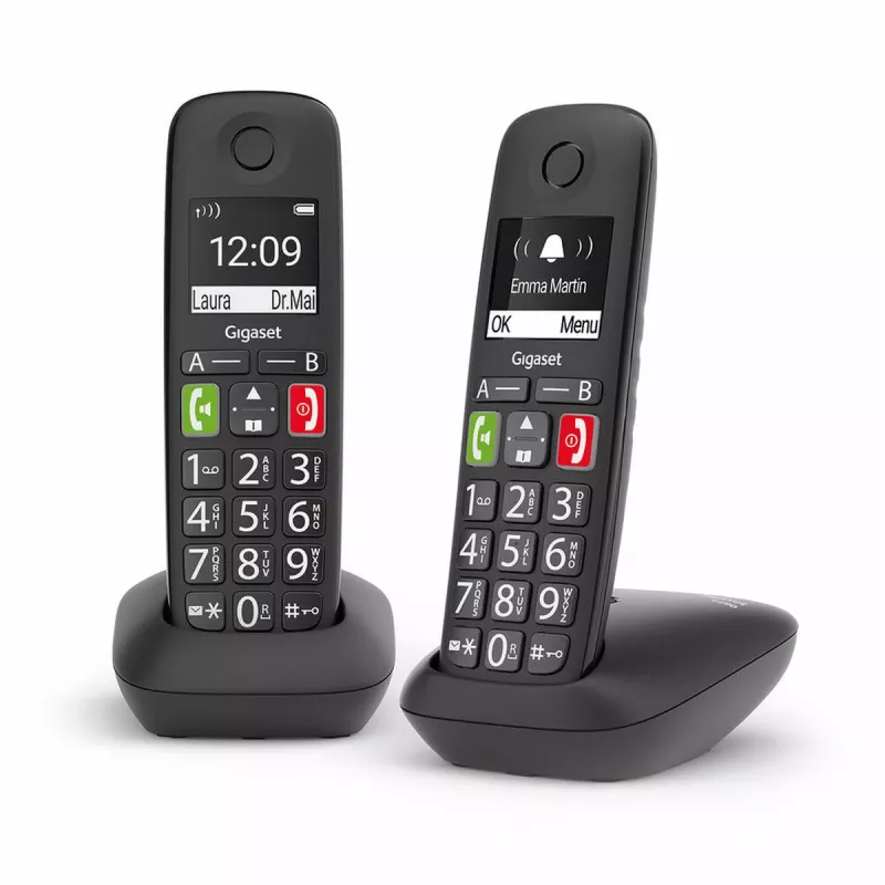 Gigaset E290 Duo DECT/Analoogne juhtmeta telefon must - 2 toru