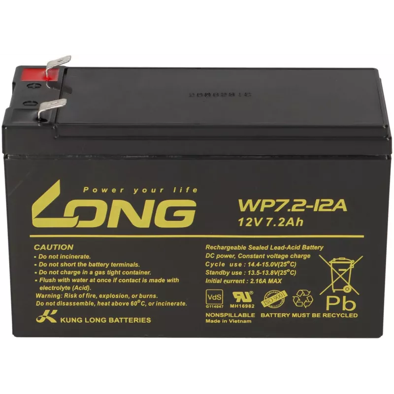 LONG WP7.2-12A AGM aku 12V 7,2Ah VdS