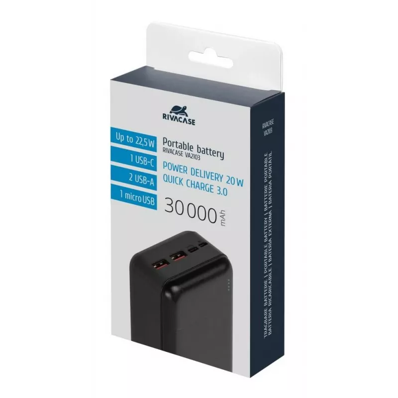 Rivacase VA2103 Power Bank 30000 mAh 22.5W Must