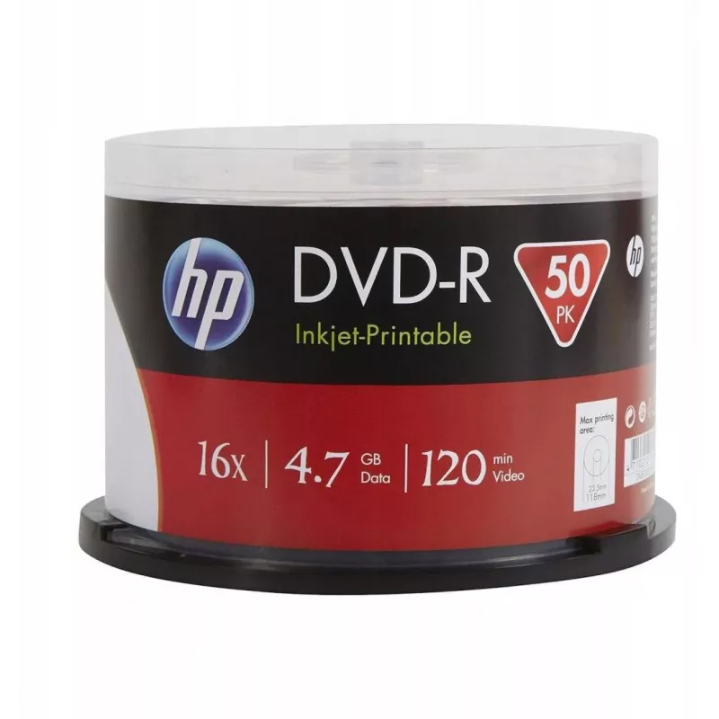 Verbatim HP Inkjet-Printable DVD-R Spindel (50 plaati) - 16x, 4,7 GB, AZO värvaine, valge prinditav pind