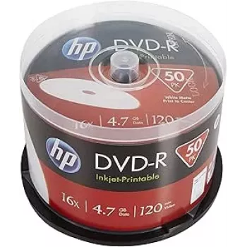 Verbatim HP Inkjet-Printable DVD-R Spindel (50 plaati) - 16x, 4,7 GB, AZO värvaine, valge prinditav pind