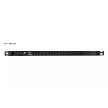 ATEN PE1216SG Mõõdetud PDU kaitsega, IEC C20 kuni 16x C13, 1U riiulipaigaldus, 16A, 200-240V