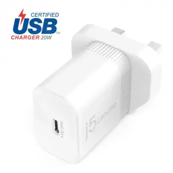 J5CREATE 20W PD USB-C seinadapter - UK