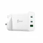 J5CREATE 65W GaN USB-C 3-Port Laadija UK Valge