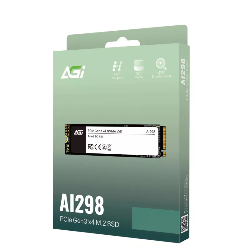 AGI TECHNOLOGY 512GB M.2 2280 PCIe Gen3 x4 NVMe SSD, 3000MB/s lugemiskiirus, 1400MB/s kirjutamiskiirus