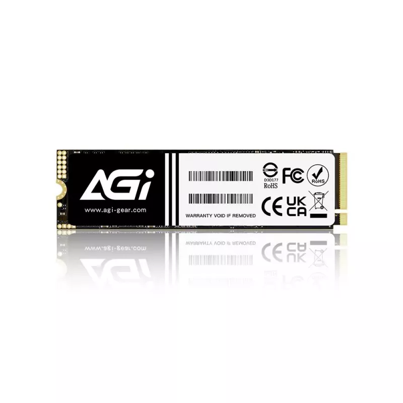 AGI TECHNOLOGY 512GB M.2 2280 PCIe Gen3 x4 NVMe SSD, 3000MB/s lugemiskiirus, 1400MB/s kirjutamiskiirus