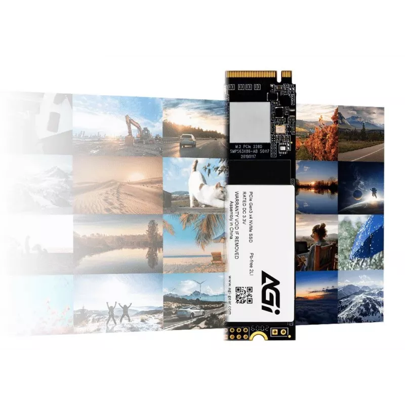 AGI TECHNOLOGY 512GB M.2 2280 PCIe Gen3 x4 NVMe SSD, 3000MB/s lugemiskiirus, 1400MB/s kirjutamiskiirus