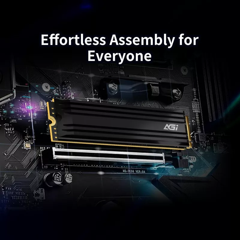 AGI TECHNOLOGY 1TB SSD M.2 NVMe PCIe Gen4x4 - 7400MB/s lugemiskiirus, 5200MB/s kirjutamiskiirus, 750TBW