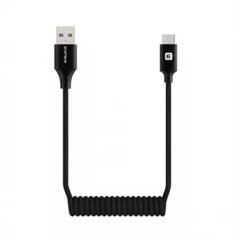 Evelatus AutoSpring Coiled Cable USB A to USB C 1.2m Black