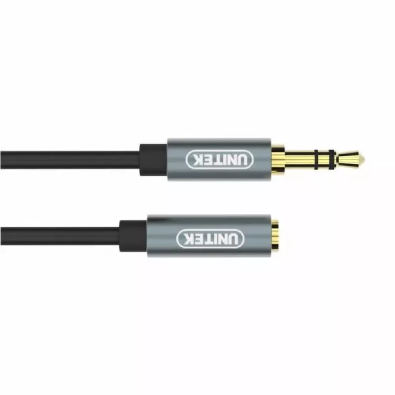 UNITEK 3.5mm helipikenduskaabel 1m - isane emasele, kullatud, must
