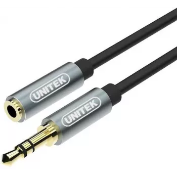 UNITEK 3.5mm helipikenduskaabel 1m - isane emasele, kullatud, must