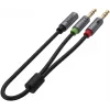 UNITEK Y-C957ABK 3.5mm Mini-Jack Heli Jagaja Kaabel, Emas kuni 2x Isane, 20 cm, Must