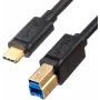 UNITEK USB-C to USB-B 3.0 Printeri kaabel 2m Must