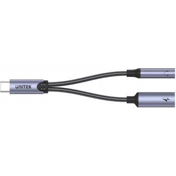 UNITEK USB-C 3,5 mm helipistiku ja USB-C 60W PD adapter (Space Grey)