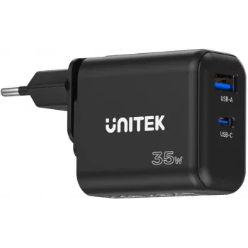 UNITEK GaN PD 35W USB-C + USB-A seinadapter must