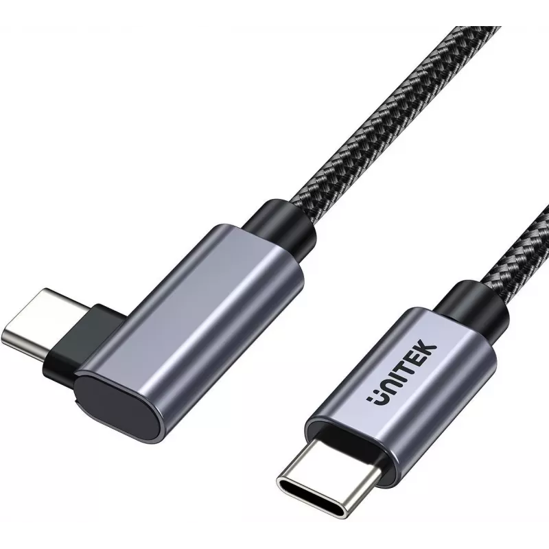 UNITEK USB-C Angled 90° Cable PD 100W 0.5m Black