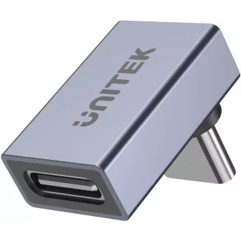 UNITEK USB-C to USB-C 90-kraadine nurgaadapter 40Gbps 240W Space Gray