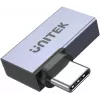UNITEK USB-C isane USB-C emane täisnurkne lame adapter 40Gbps 100W Space Gray