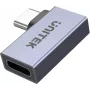 UNITEK USB-C isane USB-C emane täisnurkne lame adapter 40Gbps 100W Space Gray